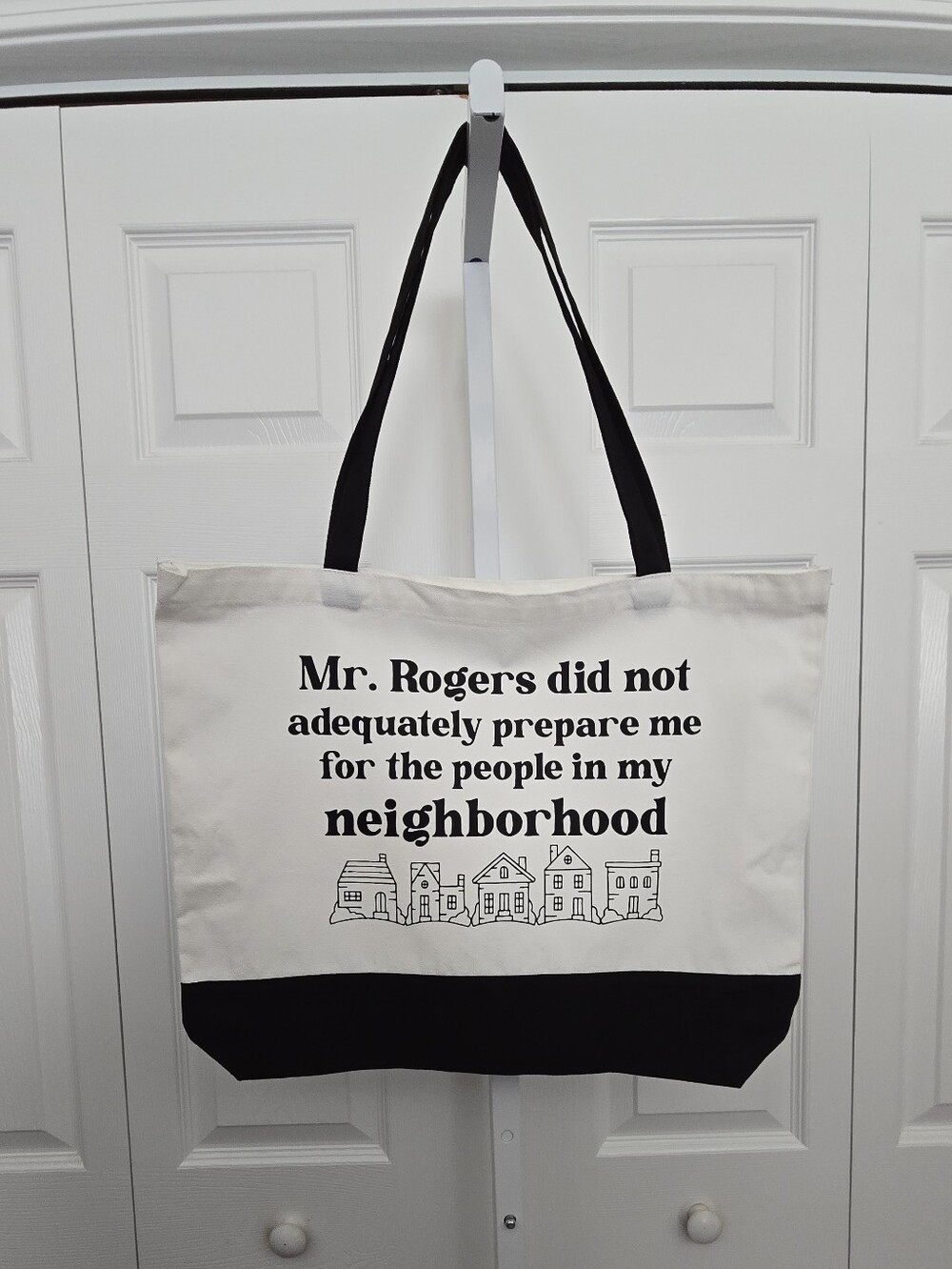 Custom Canvas Tote Bag - Black and White